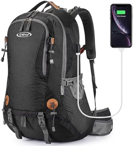 Black 50L outdoor hiking climbing daypack