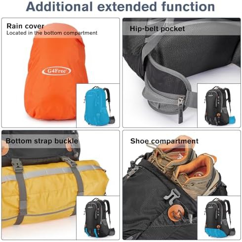 Black 50L outdoor hiking climbing daypack — photo 4