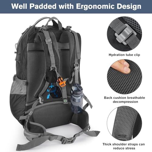 Black 50L outdoor hiking climbing daypack — photo 5