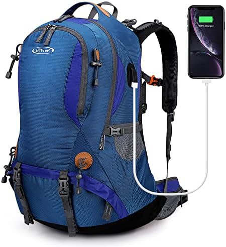 Red 50L waterproof camping hiking backpack