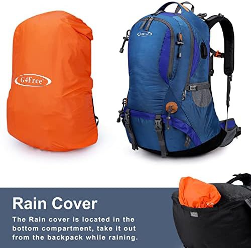 Red 50L waterproof camping hiking backpack — photo 4