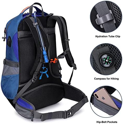 Red 50L waterproof camping hiking backpack — photo 5