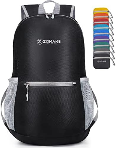 Black 20L ultra lightweight travel backpack