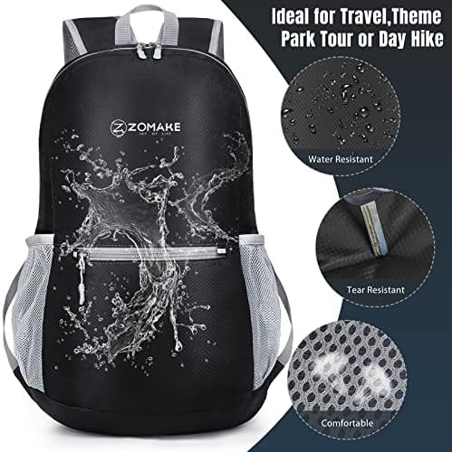 Black 20L ultra lightweight travel backpack — photo 4