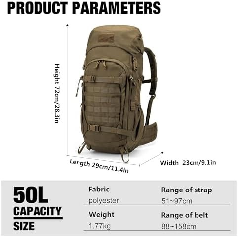 50L hiking survival rucksack with rain cover — photo 3