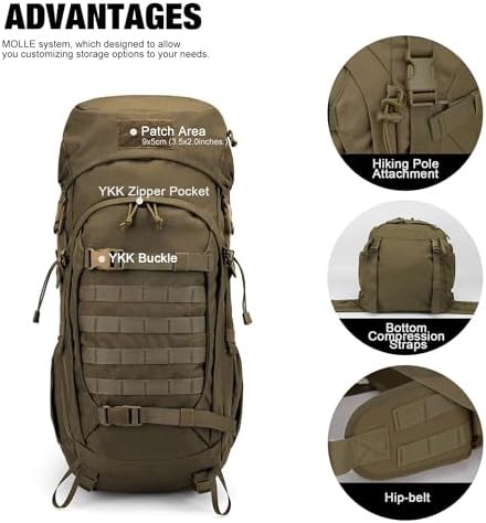 50L hiking survival rucksack with rain cover — photo 4