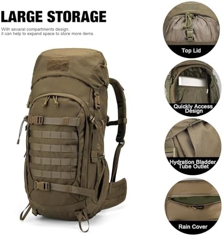 50L hiking survival rucksack with rain cover — photo 5