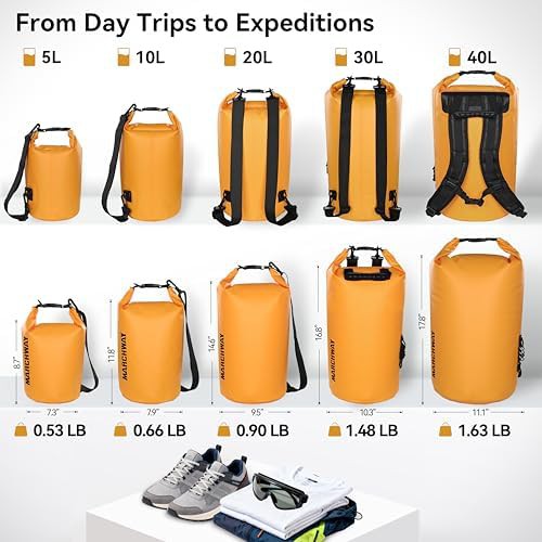 Deep yellow waterproof dry bag 10l — photo 4