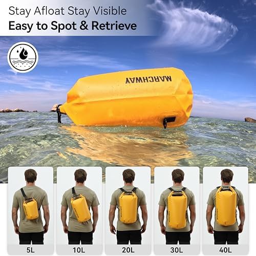 Deep yellow waterproof dry bag 10l — photo 5