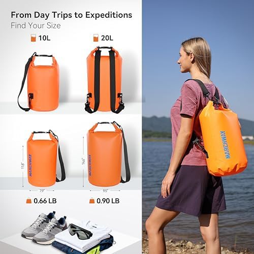 Deep orange waterproof dry bag 20l — photo 4