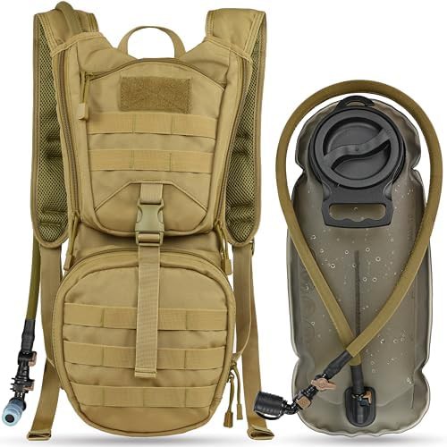 Tan tactical molle hydration pack