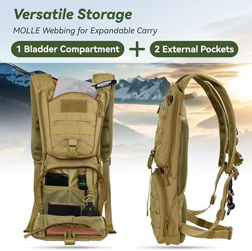 Tan tactical molle hydration pack — photo 4
