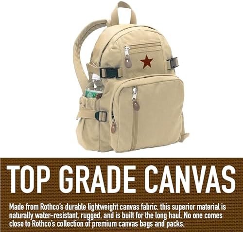 Navy blue canvas travel backpack multi pockets — photo 5