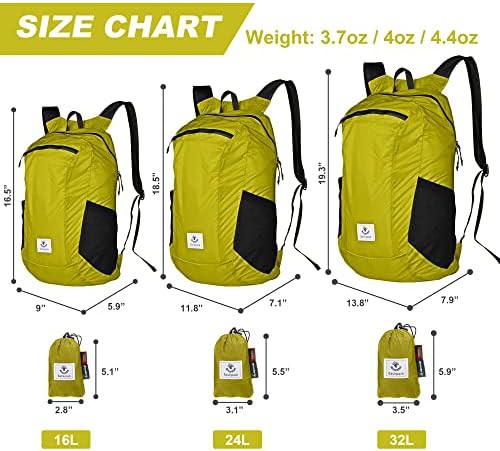 Yellow green packable hiking daypack 16L — photo 3