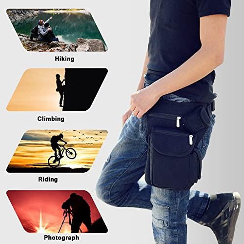 Black tactical drop leg pouch holster bag — photo 3