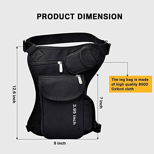 Black tactical drop leg pouch holster bag — photo 4