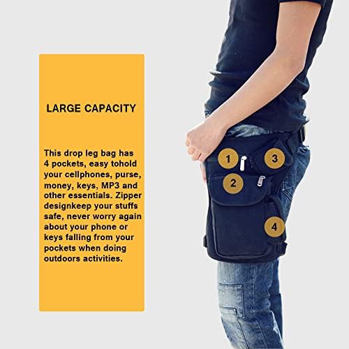 Black tactical drop leg pouch holster bag — photo 5