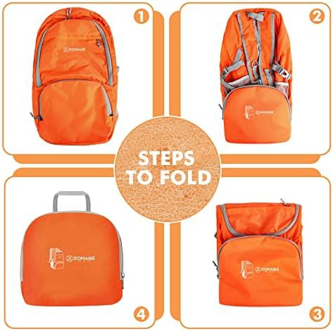 Orange 30L lightweight packable hiking backpack — photo 5