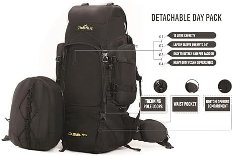 Colonel 95 litre internal frame rucksack black — photo 3