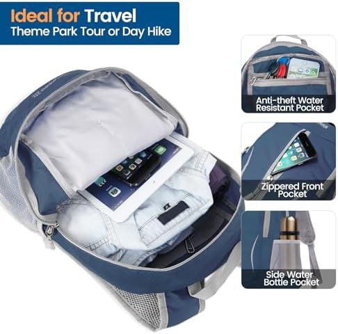 Navy blue 25L ultralight folding backpack — photo 3
