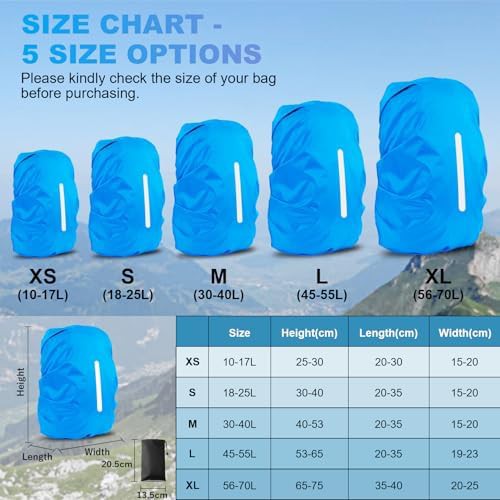 Black and blue 30L-40L rucksack rain cover — photo 3