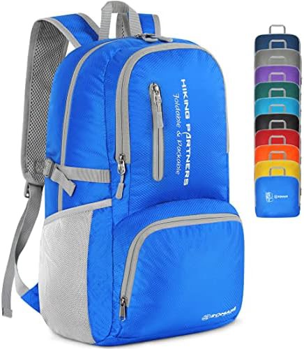 Dark blue 35l foldable hiking backpack