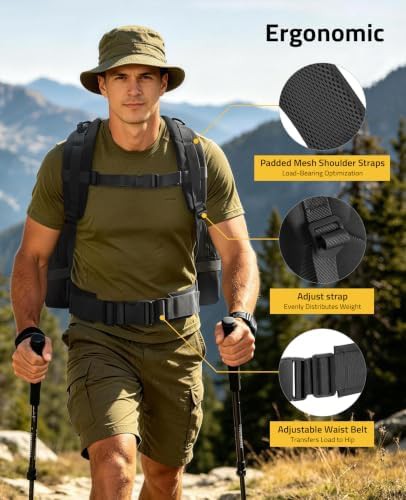 CVLIFE tactical military rucksack black patch — photo 5