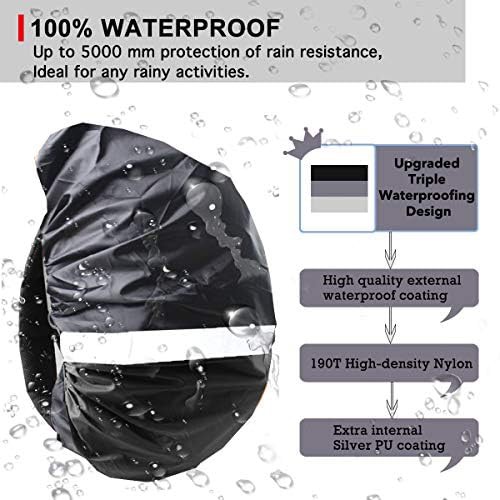 Hi-visibility reflective waterproof backpack rain cover — photo 3