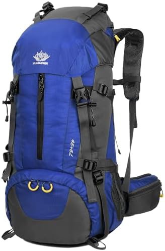 Outdoor 50L hiking backpack with rain cover