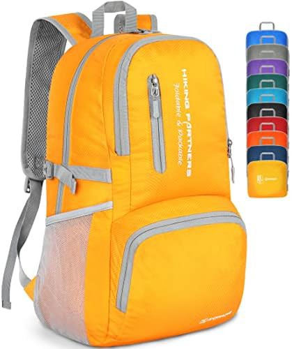 Yellow 35l collapsible hiking backpack