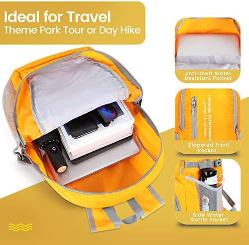 Yellow 35l collapsible hiking backpack — photo 3
