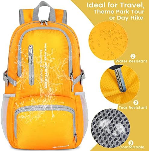 Yellow 35l collapsible hiking backpack — photo 4