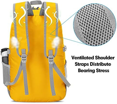 Yellow 35l collapsible hiking backpack — photo 5