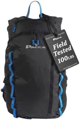 Blue foldable travel pocket backpack