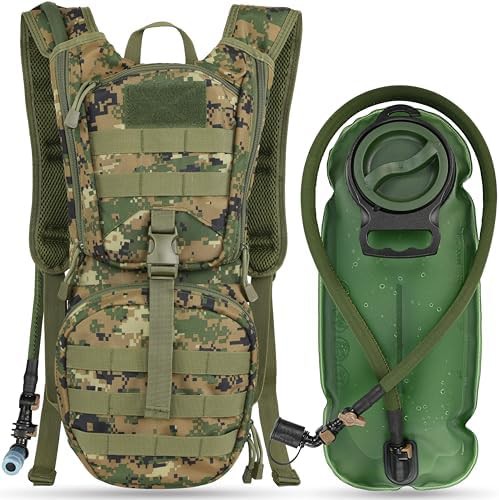 Digital woodland tactical molle hydration pack