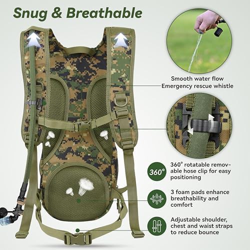 Digital woodland tactical molle hydration pack — photo 5