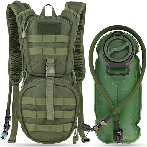 Green tactical molle hydration pack