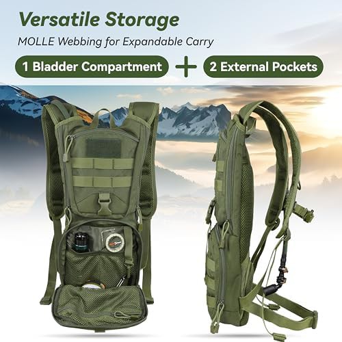 Green tactical molle hydration pack — photo 4