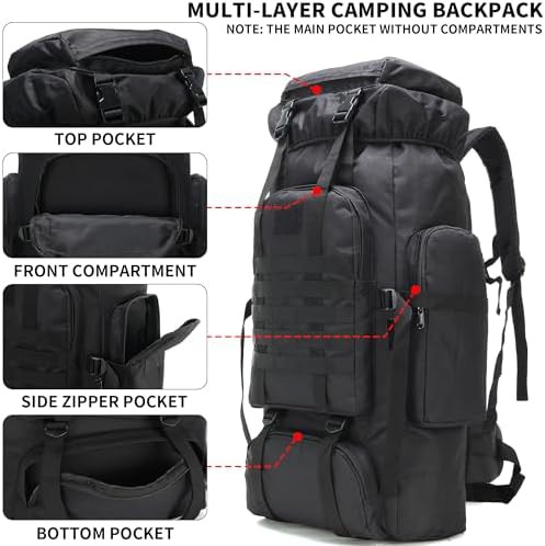 70L camping military rucksack pack — photo 3