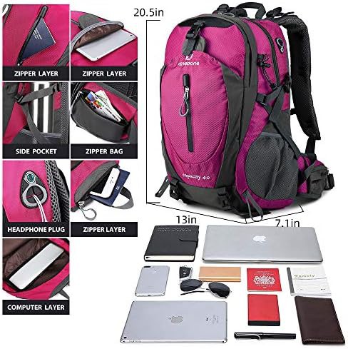 Pink outdoor hiking camping daypack 40L — photo 3