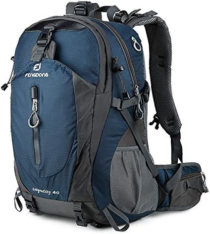 Blue outdoor waterproof camping backpack 40L