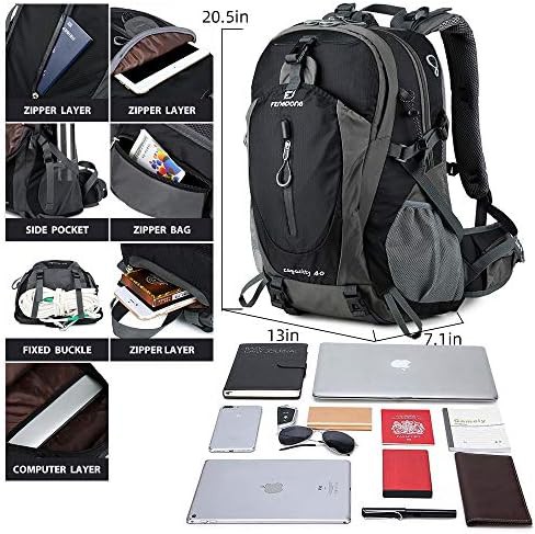 Black outdoor camping hiking backpack 40L — photo 3