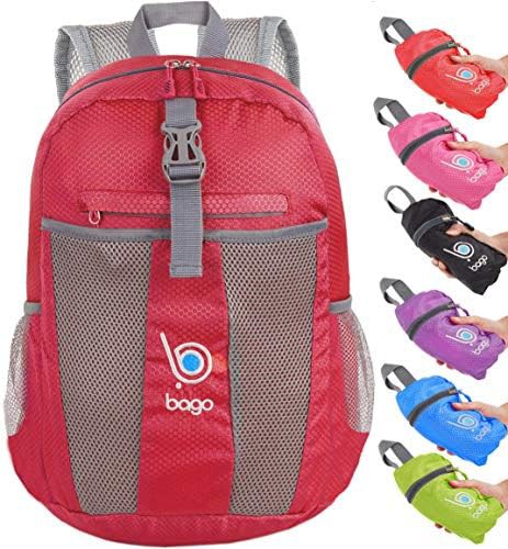 Red ultralight hiking daypack 25L