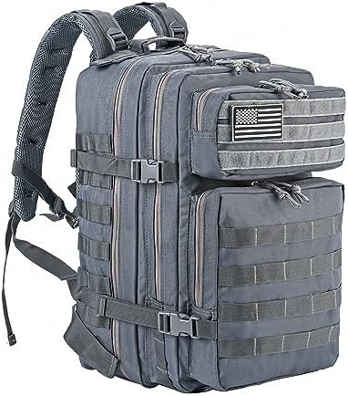 Grey tactical MOLLE rucksack 45L for men — photo 4