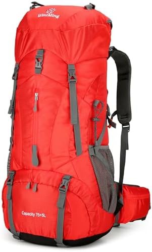 75l frameless hiking daypack red