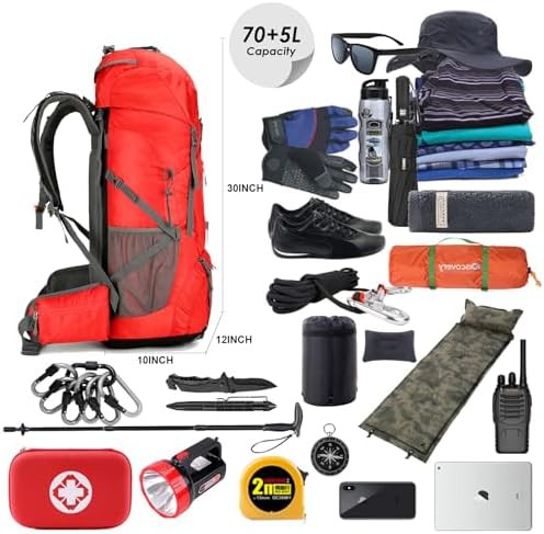 75l frameless hiking daypack red — photo 3