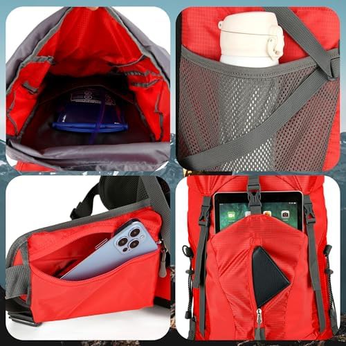 75l frameless hiking daypack red — photo 4