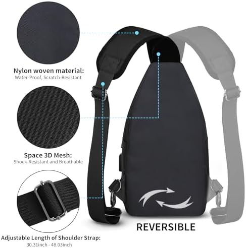 Large casual crossbody sling backpack black — photo 4