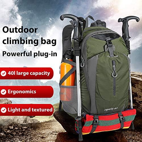 Green waterproof hiking camping backpack 40L — photo 3