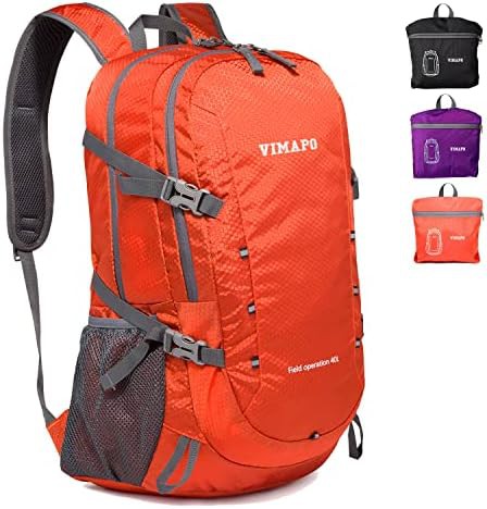 Foldable Lightweight Hiking Backpack Orange 40L